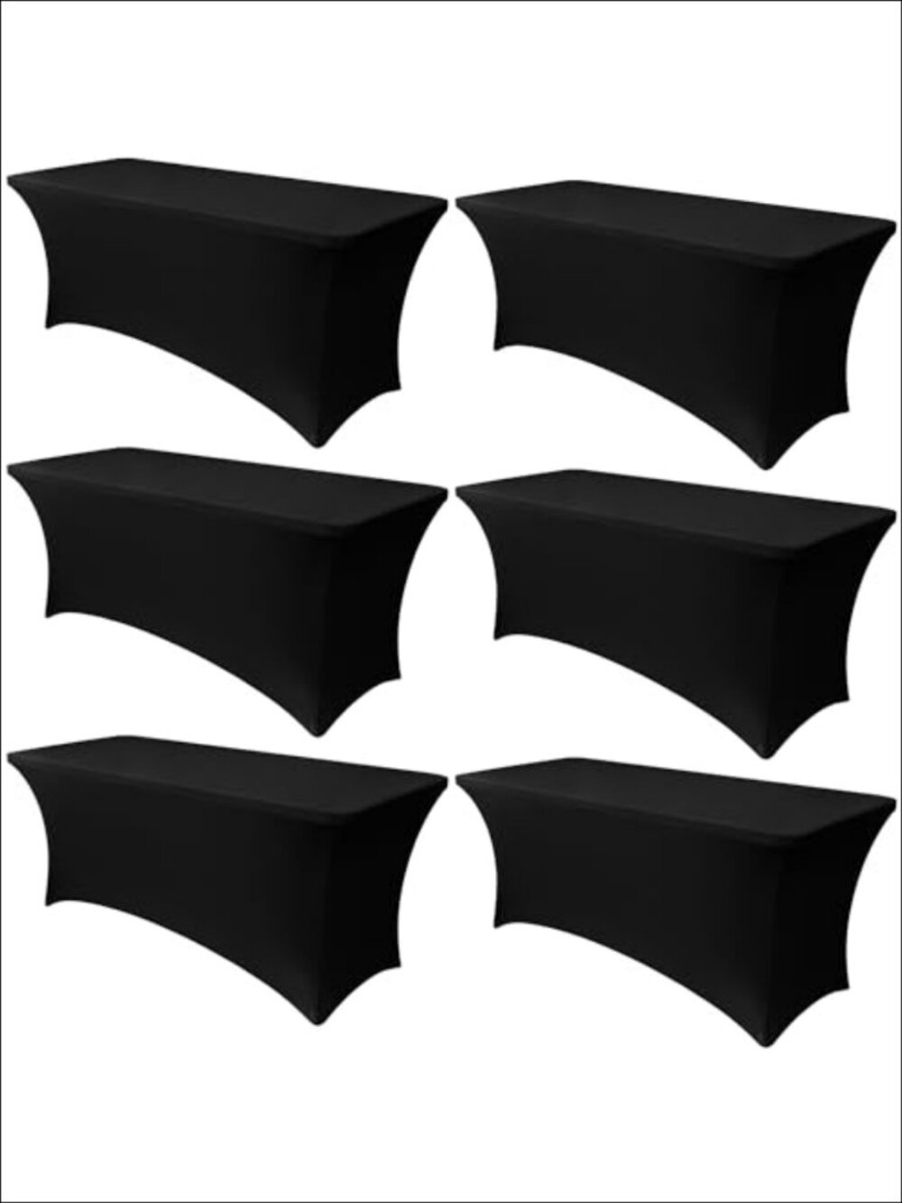 6 Pack Stretch Spandex Table Covers for 6 Foot Tables Fitted